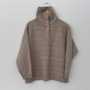 Wolhide baby alpaca quilted anorak sweater